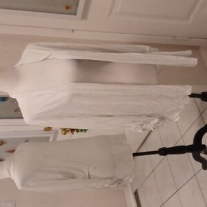 $4 Add-on White Lightweight Open Cardigan - Size XL